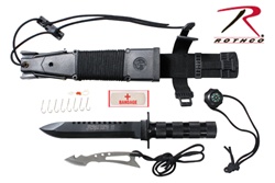 ROTHCO JUNGLE SURVIVAL KIT KNIFE-BLK SHEATH/11''