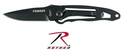 ROTHCO COWBOY SURVIVOR POCKET KNIFE W/CLIP-BLK