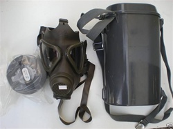 M65 German Army Gas Mask and Filter w/ Carry Tin