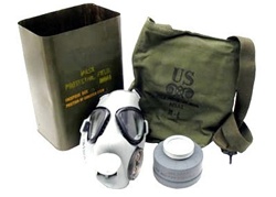 Unissued U.S. Army M9A1 Protective Service Gas Mask and Filter - Sealed