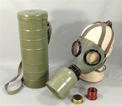 1939 WWII Military Czech CHEMA Gas Mask Respirator and Filter